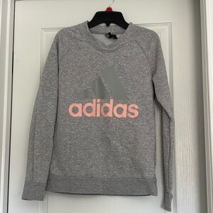 Adidas Heather Gray Sweatshirt with White Logo